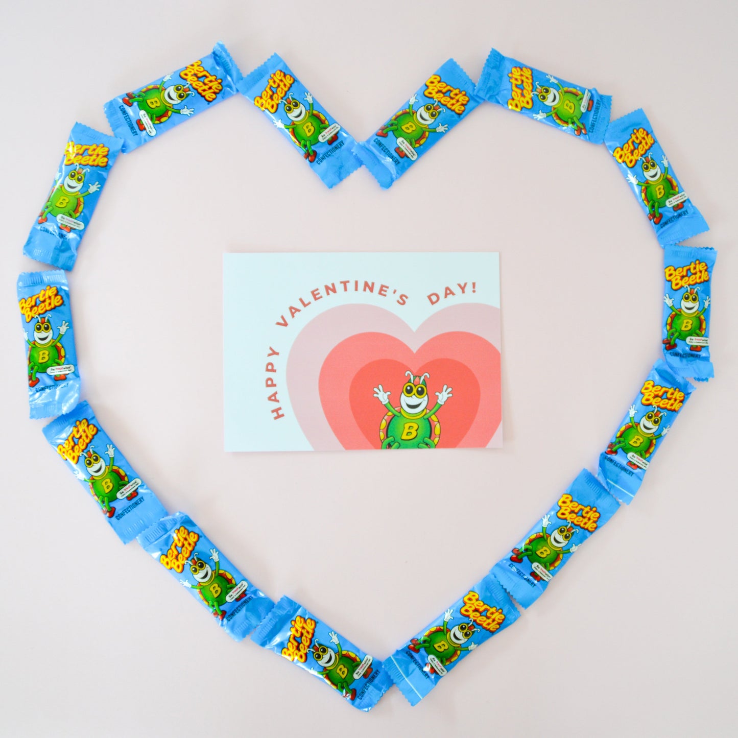 Bertie Beetle Valentines Day Bounty Box - 75x Bertie Beetle Chocolates in a Gift Box with an EXCLUSIVE Bertie Beetle Valentines Day Card