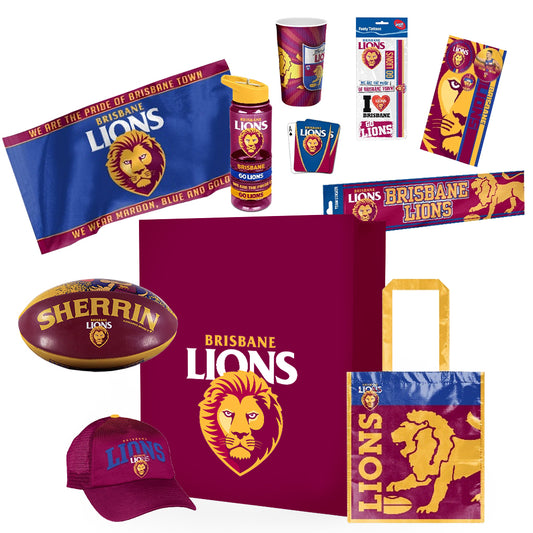 AFL Brisbane Lions 2025 Showbag with Sherrin Football
