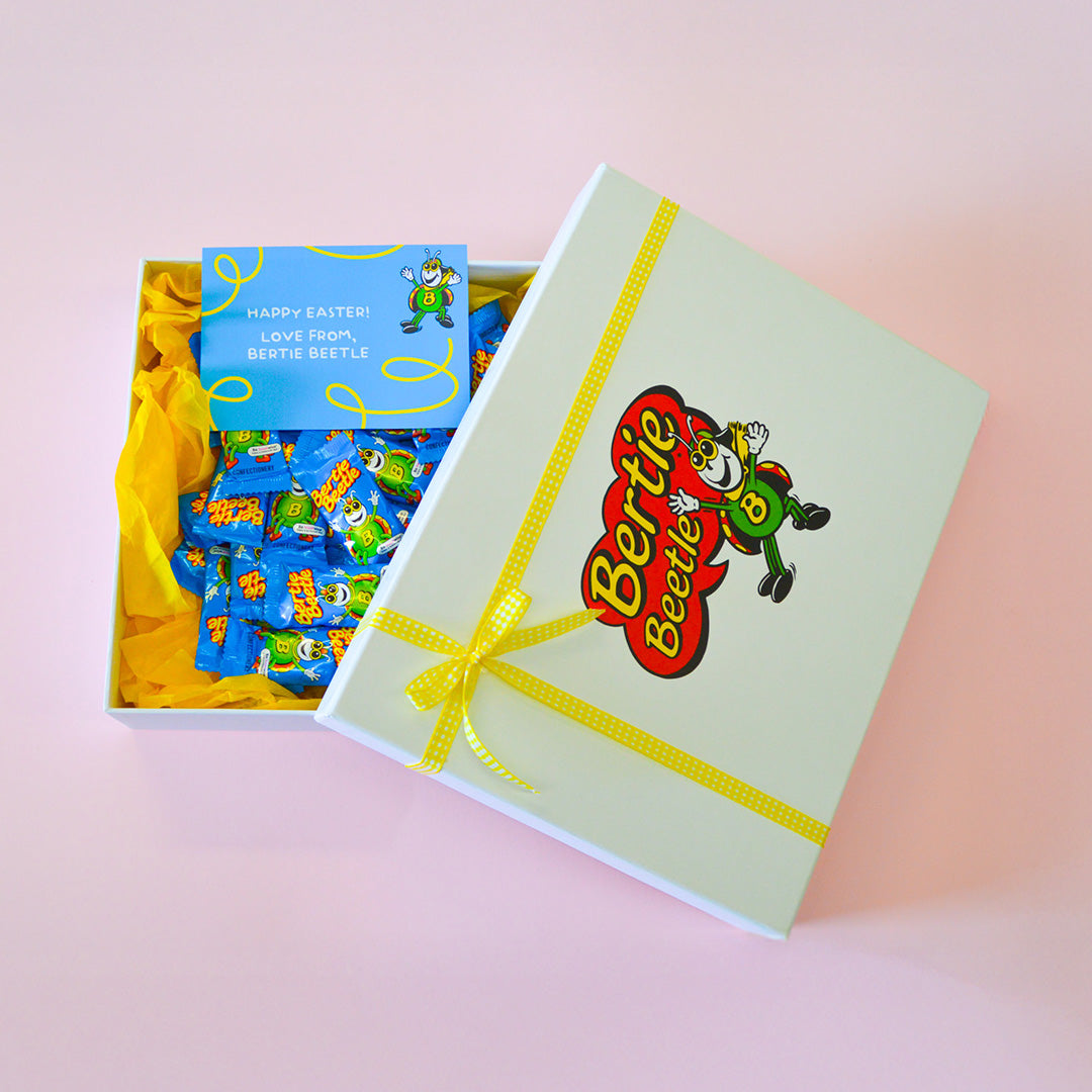 Bertie Beetle Easter Bounty Box - 75x Bertie Beetle Chocolates in a Gift Box with an EXCLUSIVE Bertie Beetle Easter Card