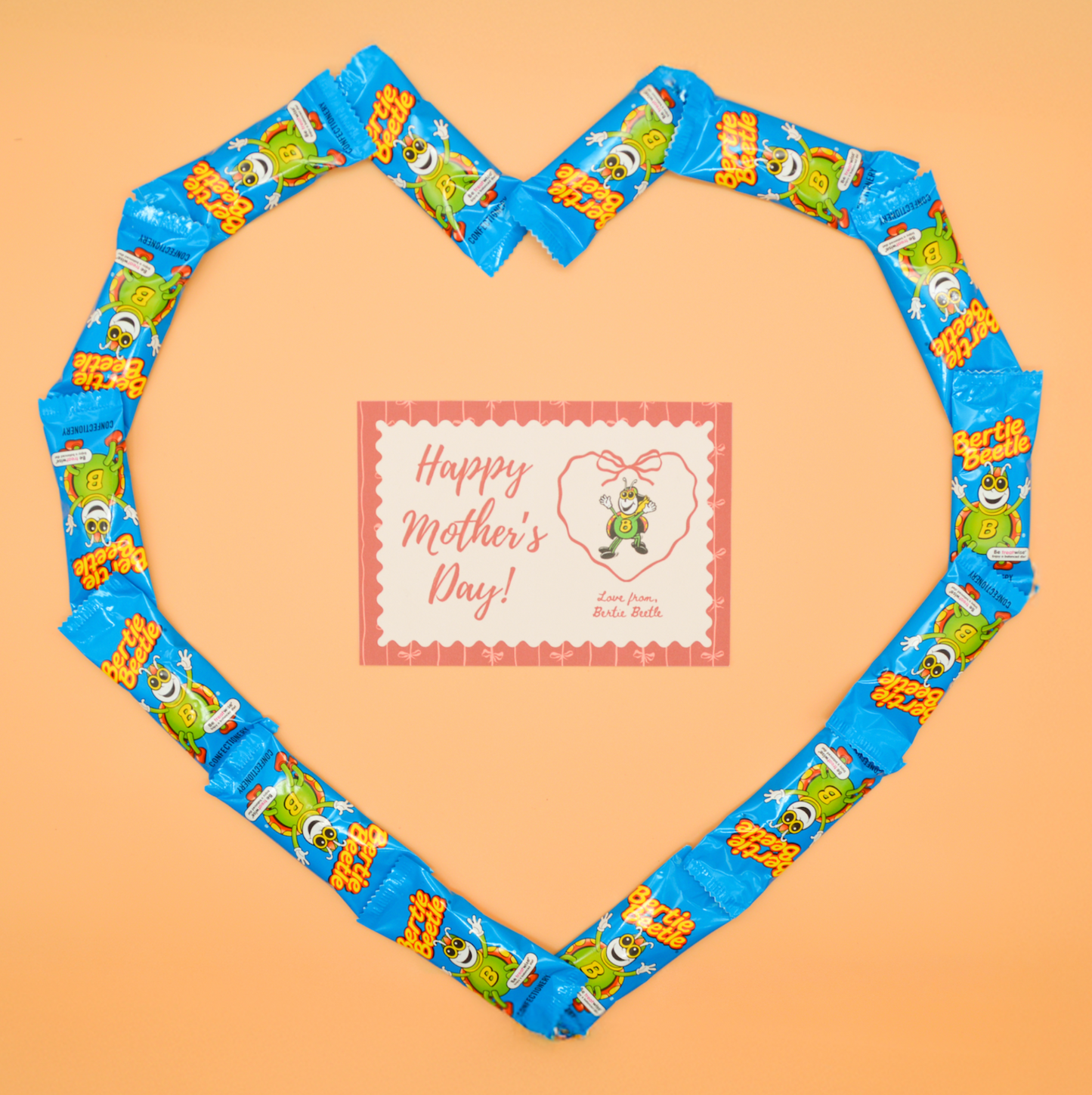 Bertie Beetle Mother’s Day Sweet Treat Tin - 50x Bertie Beetle Chocolates in a Retro Tin with an EXCLUSIVE Bertie Beetle Mother's Day Card