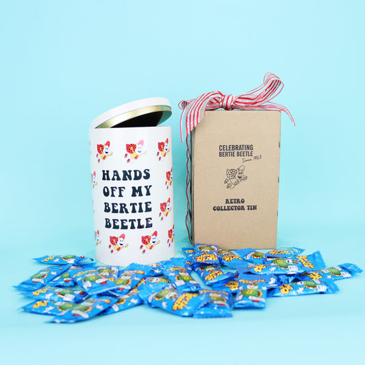 Bertie Beetle Christmas Tin - 30 Bertie Beetle Chocolates + Ribbon + Card