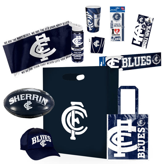 AFL Carlton Blues Showbag with Sherrin Football
