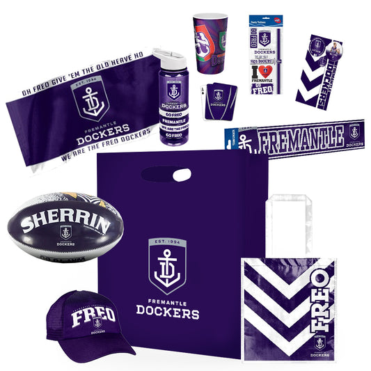 AFL Fremantle Dockers Showbag with Sherrin Football
