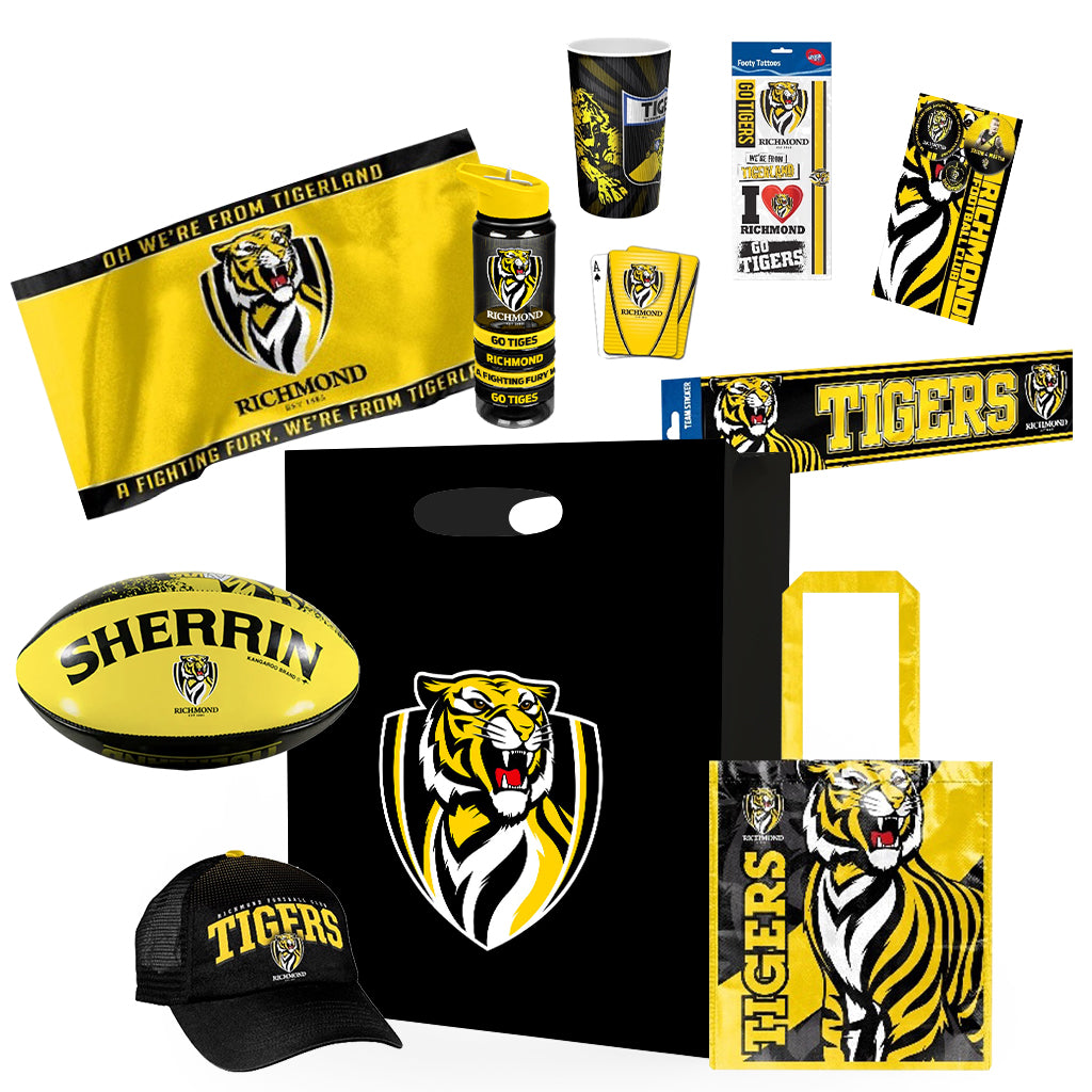 AFL Richmond Tigers Showbag with Sherrin Football