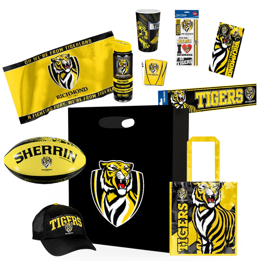 AFL Richmond Tigers Showbag with Sherrin Football