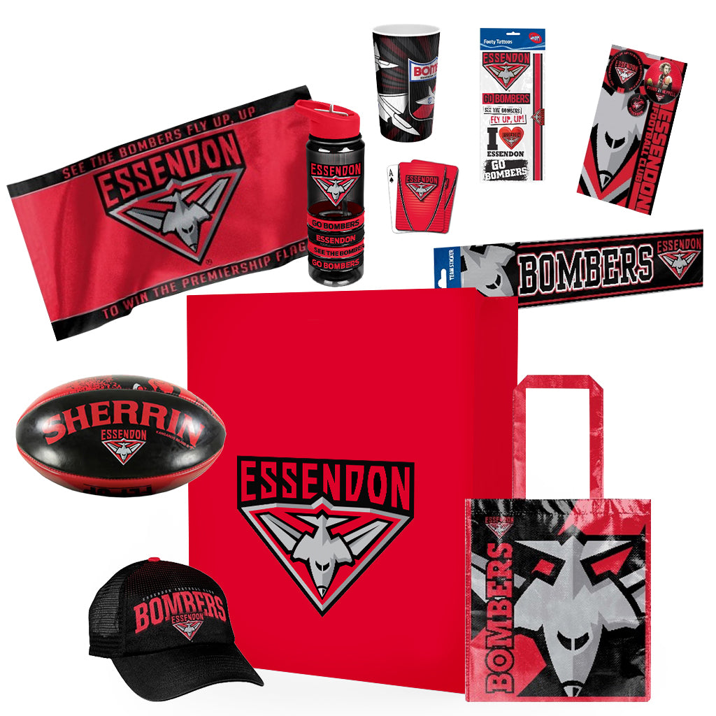 AFL Essendon Bombers Showbag with Sherrin Football