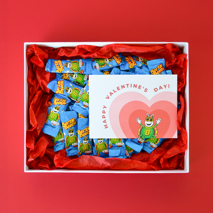Bertie Beetle Valentines Day Bounty Box - 75x Bertie Beetle Chocolates in a Gift Box with an EXCLUSIVE Bertie Beetle Valentines Day Card